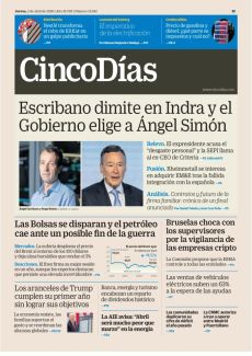 ESCRIBANO DIMITE EN INDRA Y EL GOBIERNO ELIGE A ÁNGEL SIMÓN